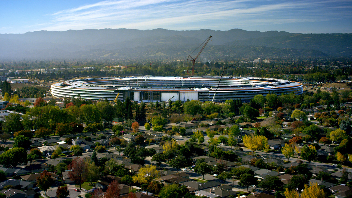 Photographie aérienne de l'Apple Park