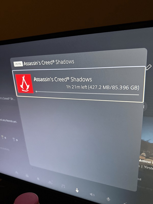 Taille du fichier d'installation d'Assassin's Creed Shadows Taille du fichier d'installation d'Assassin's Creed Shadows