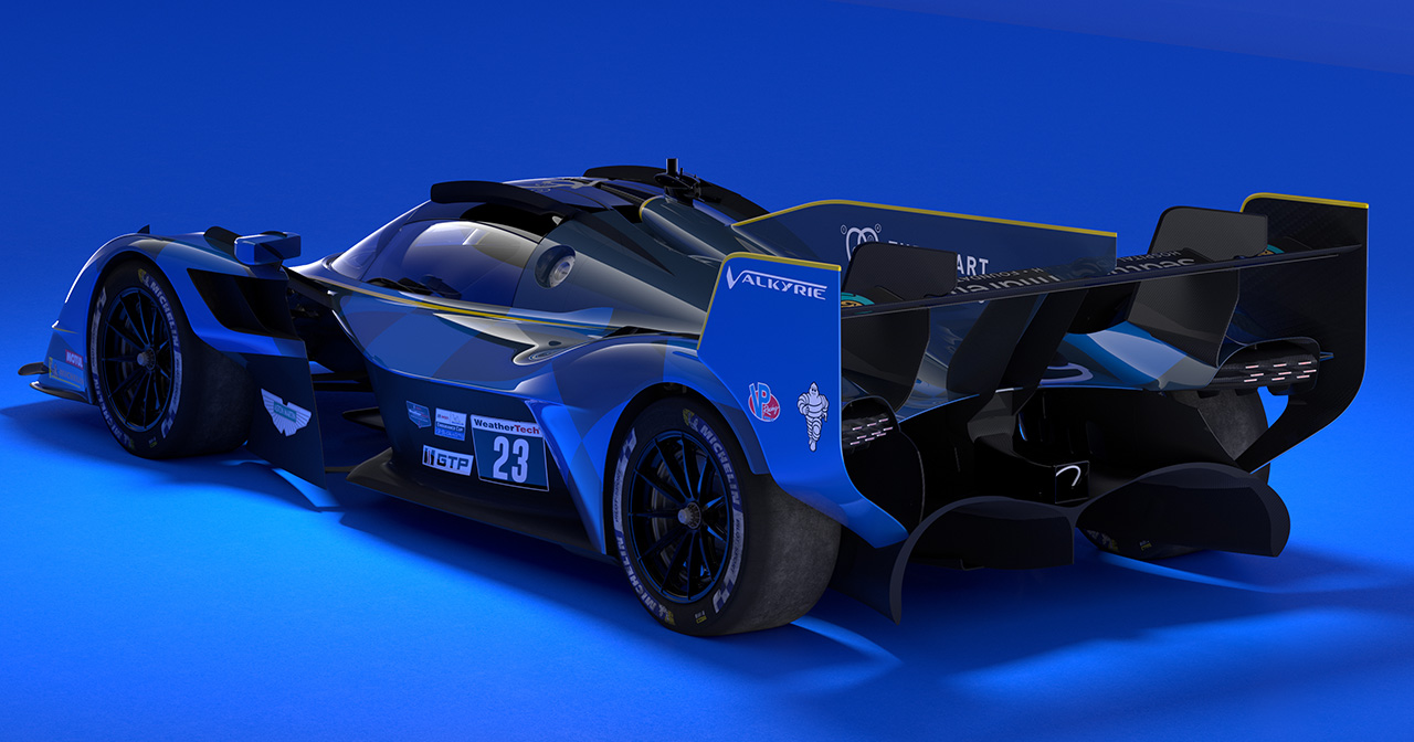 Aston Martin Valkyrie LMH sur la piste.