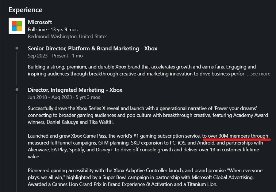 Le nombre d'utilisateurs du Game Pass a dépassé les 30 millions, un chiffre cité par un responsable de Xbox-2 Le nombre d'utilisateurs du Game Pass a dépassé les 30 millions, un chiffre cité par un responsable de Xbox-2