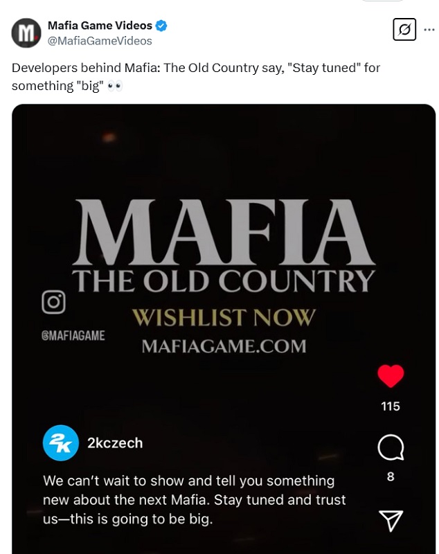Teaser de Mafia : The Old Country. Teaser de Mafia : The Old Country.