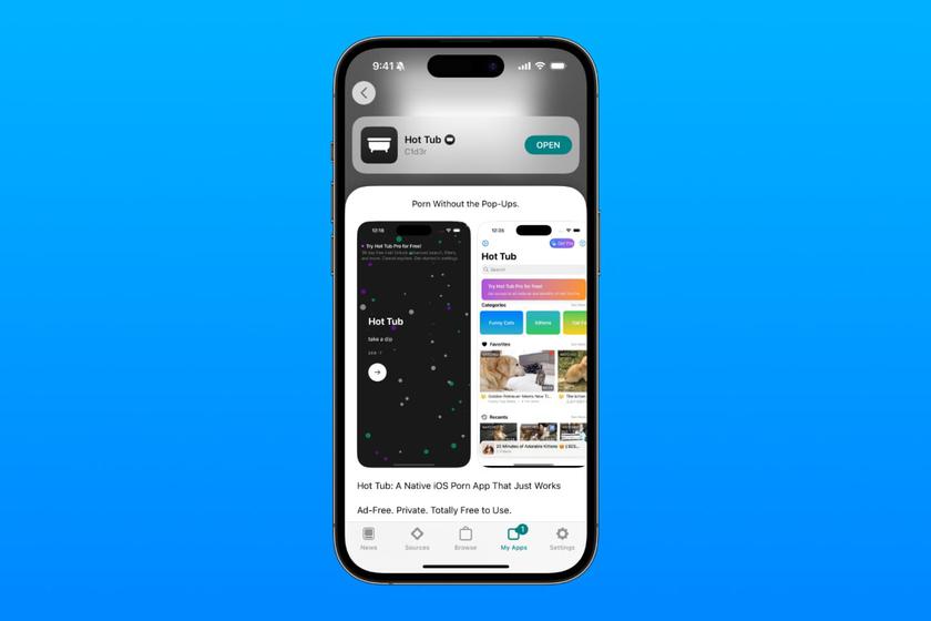 L'application Hot Tub dans la boutique AltStore PAL