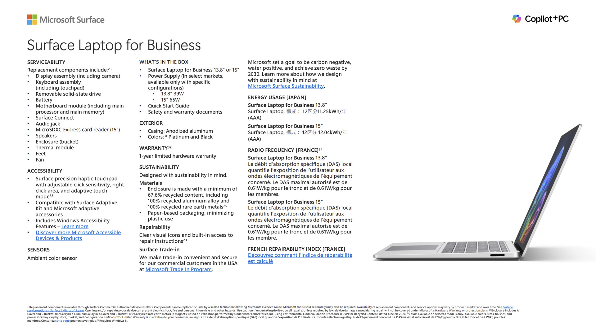 Troisième vue du Surface Laptop 11
