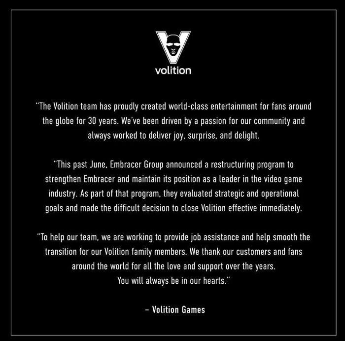 Volition, le studio à l'origine de la série de jeux Saints Row et des jeux de tir Red Faction, a annoncé sa fermeture.-2 Volition, le studio à l'origine de la série de jeux Saints Row et des jeux de tir Red Faction, a annoncé sa fermeture.-2