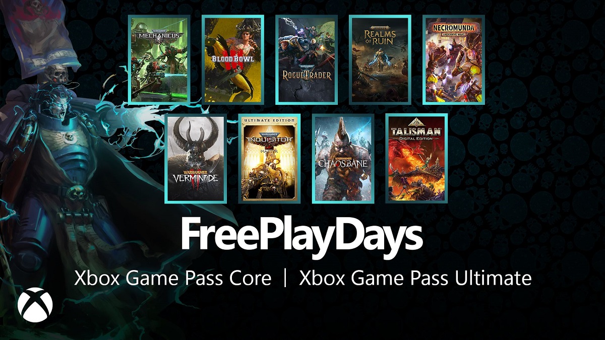 Dans le cadre des Free Play Days, neuf jeux de la célèbre série Warhammer sont disponibles pour les abonnés Xbox Game Pass Core et Ultimate. Dans le cadre des Free Play Days, neuf jeux de la célèbre série Warhammer sont disponibles pour les abonnés Xbox Game Pass Core et Ultimate.