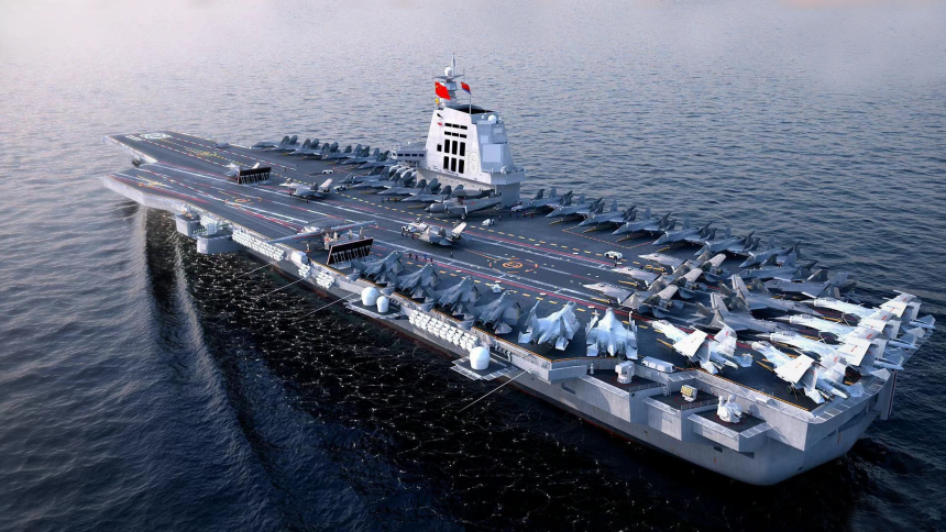 En 2025, la Chine mettra en service le porte-avions Fujian, le plus avancé, équipé de catapultes électromagnétiques pour les chasseurs J-35 de cinquième génération.-3