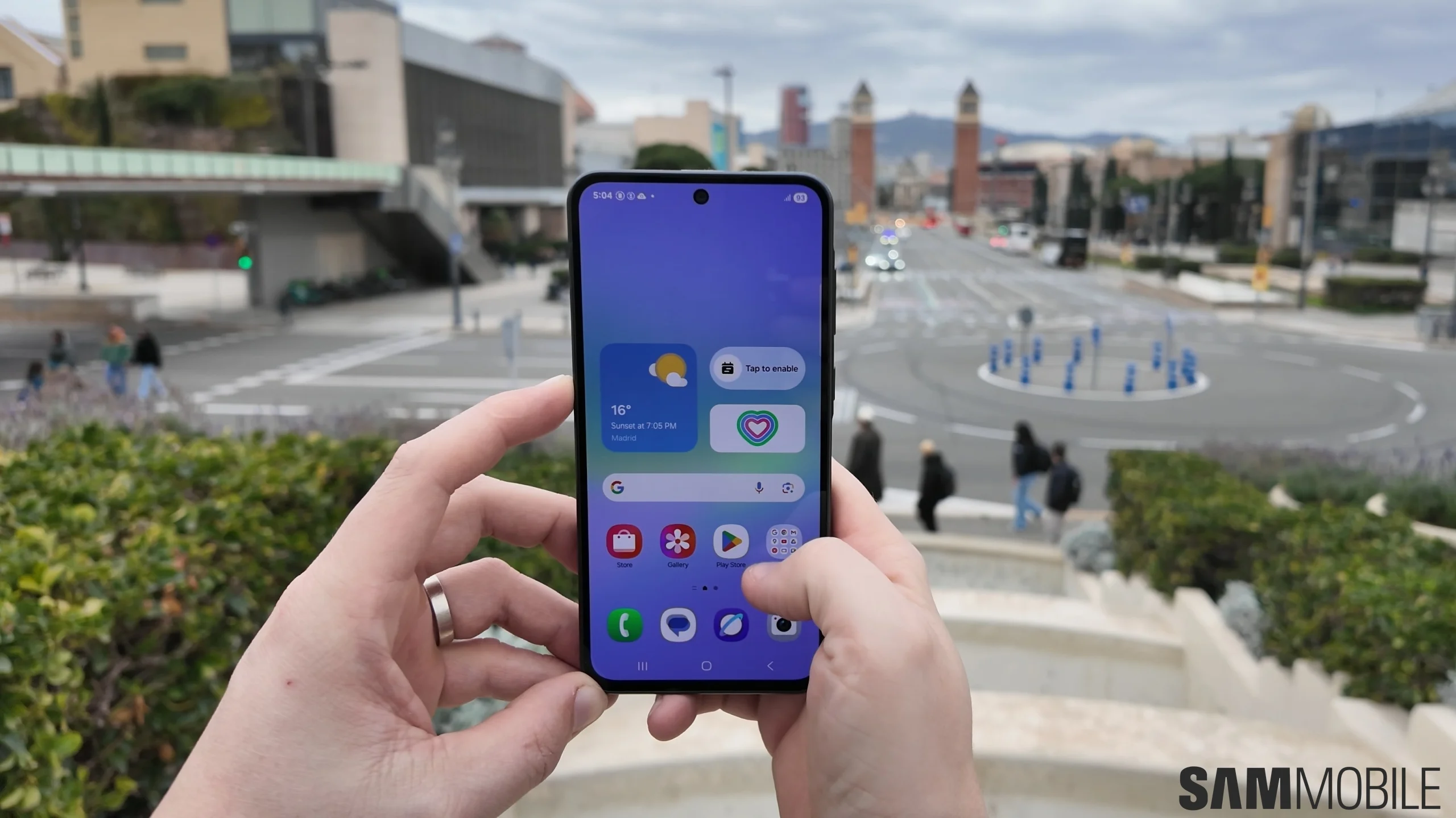 Écran d'accueil du Galaxy A36
