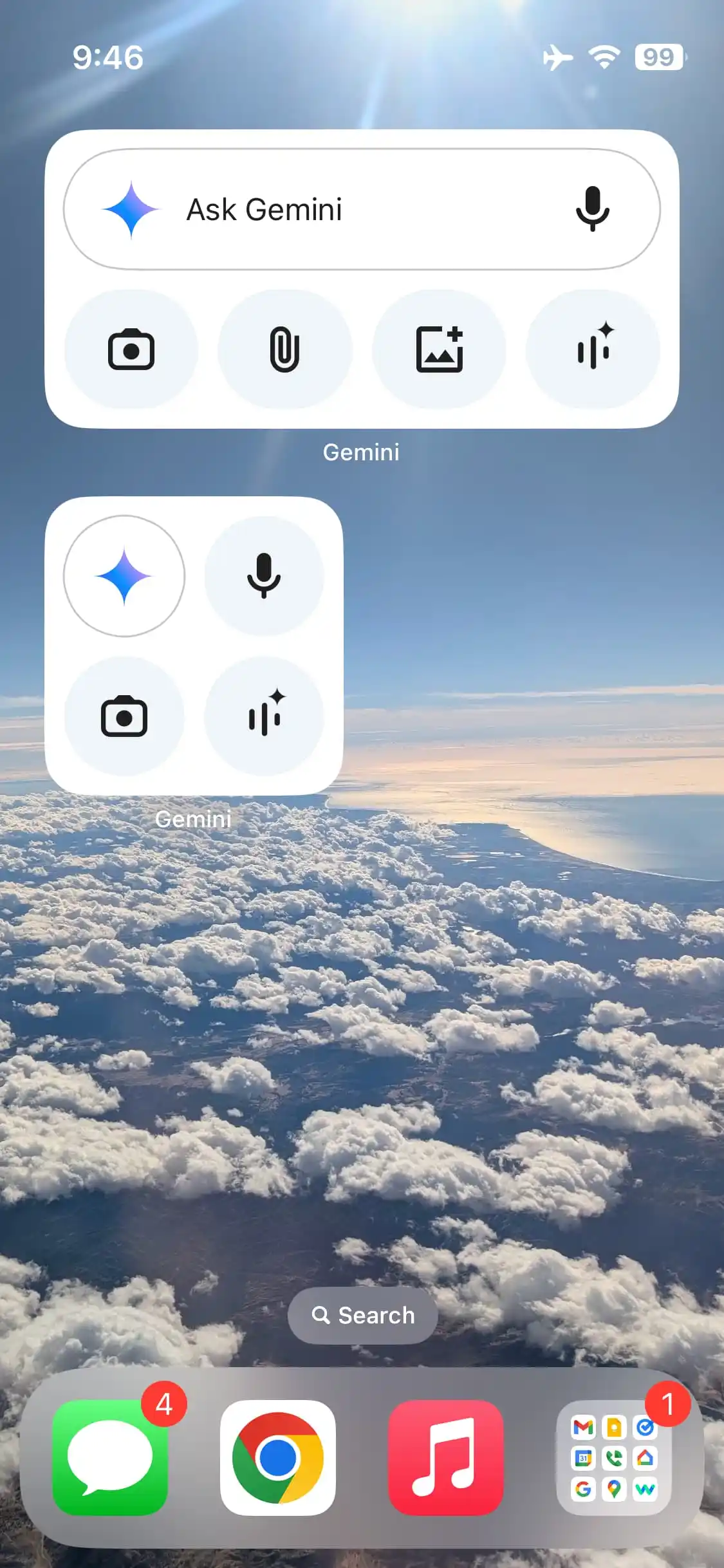 Widget Gemini pour l'écran d'accueil de l'iPhone 2 Widget Gemini pour l'écran d'accueil de l'iPhone 2