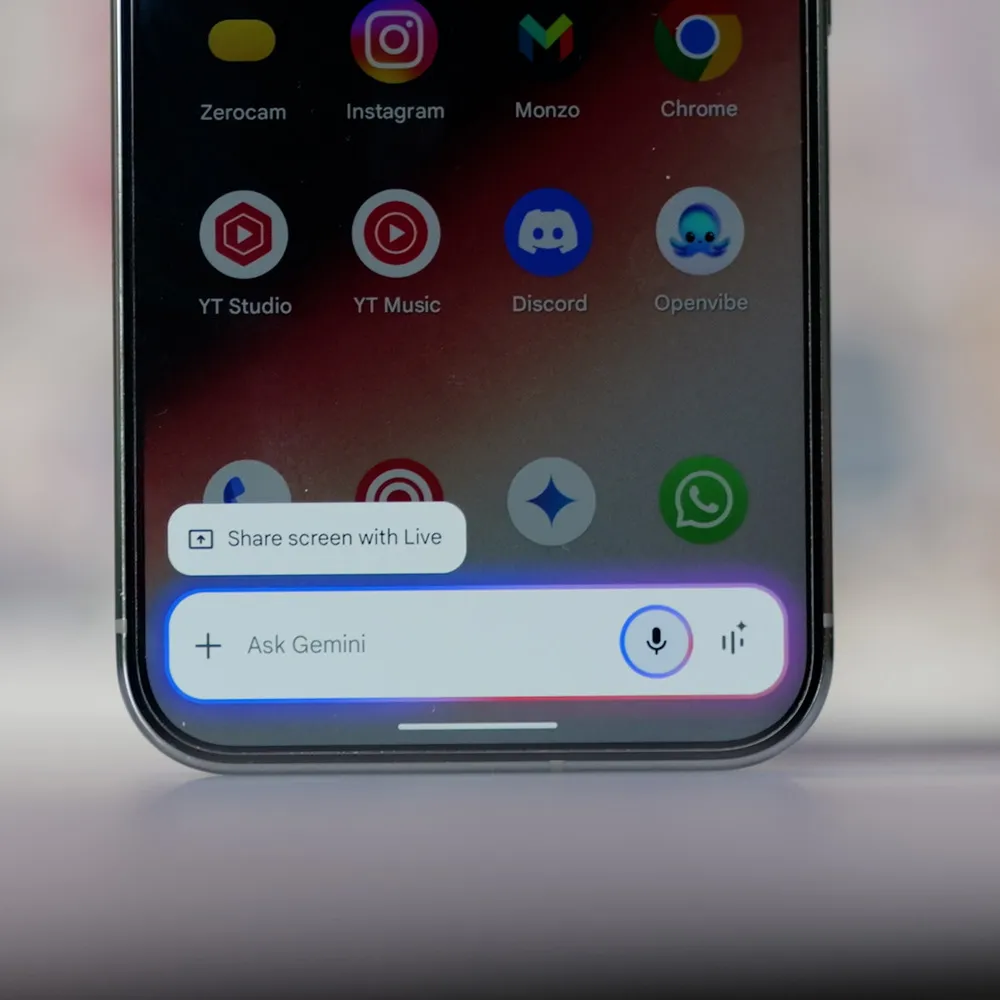 Bouton pour la diffusion d'écran dans Gemini Live Bouton pour la diffusion d'écran dans Gemini Live