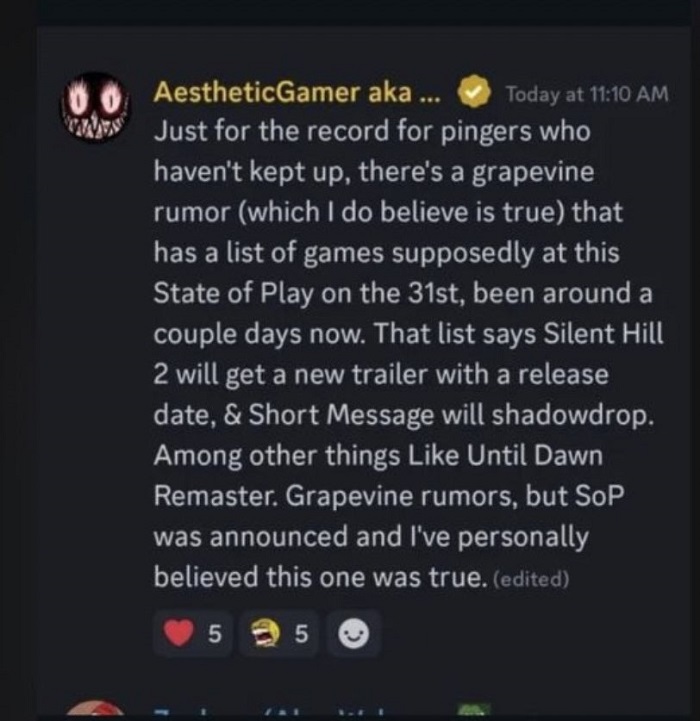 Insider : Le jeu d'horreur Silent Hill Short Message de Konami sera annoncé au salon State of Play-2