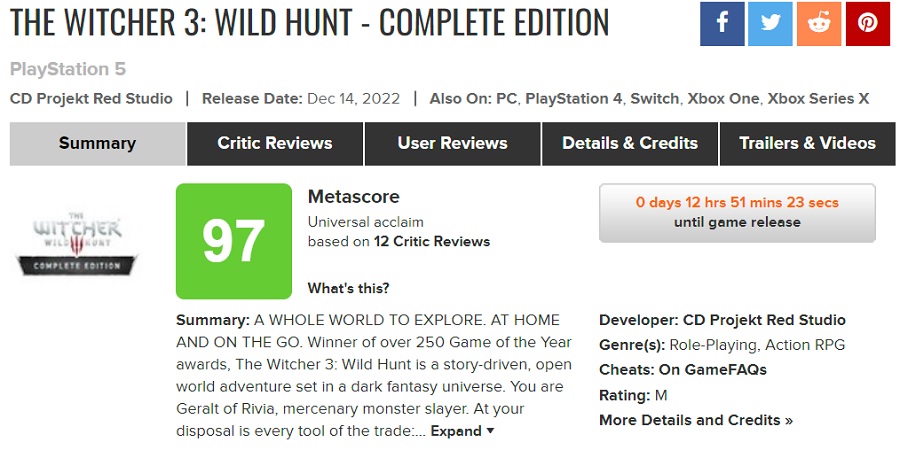 L'excellent jeu vient de s'améliorer encore ! La version Nextgen de The Witcher 3 : Wild Hunt a reçu les meilleures notes de la critique.-2 L'excellent jeu vient de s'améliorer encore ! La version Nextgen de The Witcher 3 : Wild Hunt a reçu les meilleures notes de la critique.-2