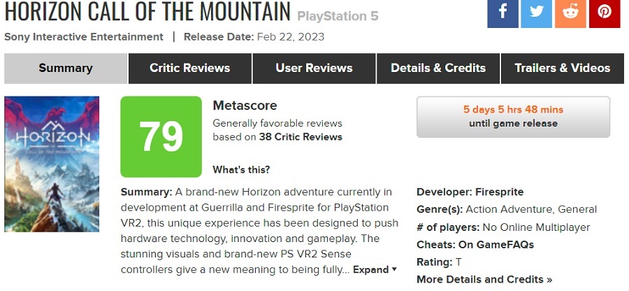 Les critiques ont salué le jeu VR Horizon Call of the Mountain. Le projet démontre parfaitement les capacités du nouveau casque de réalité virtuelle.-2 Les critiques ont salué le jeu VR Horizon Call of the Mountain. Le projet démontre parfaitement les capacités du nouveau casque de réalité virtuelle.-2