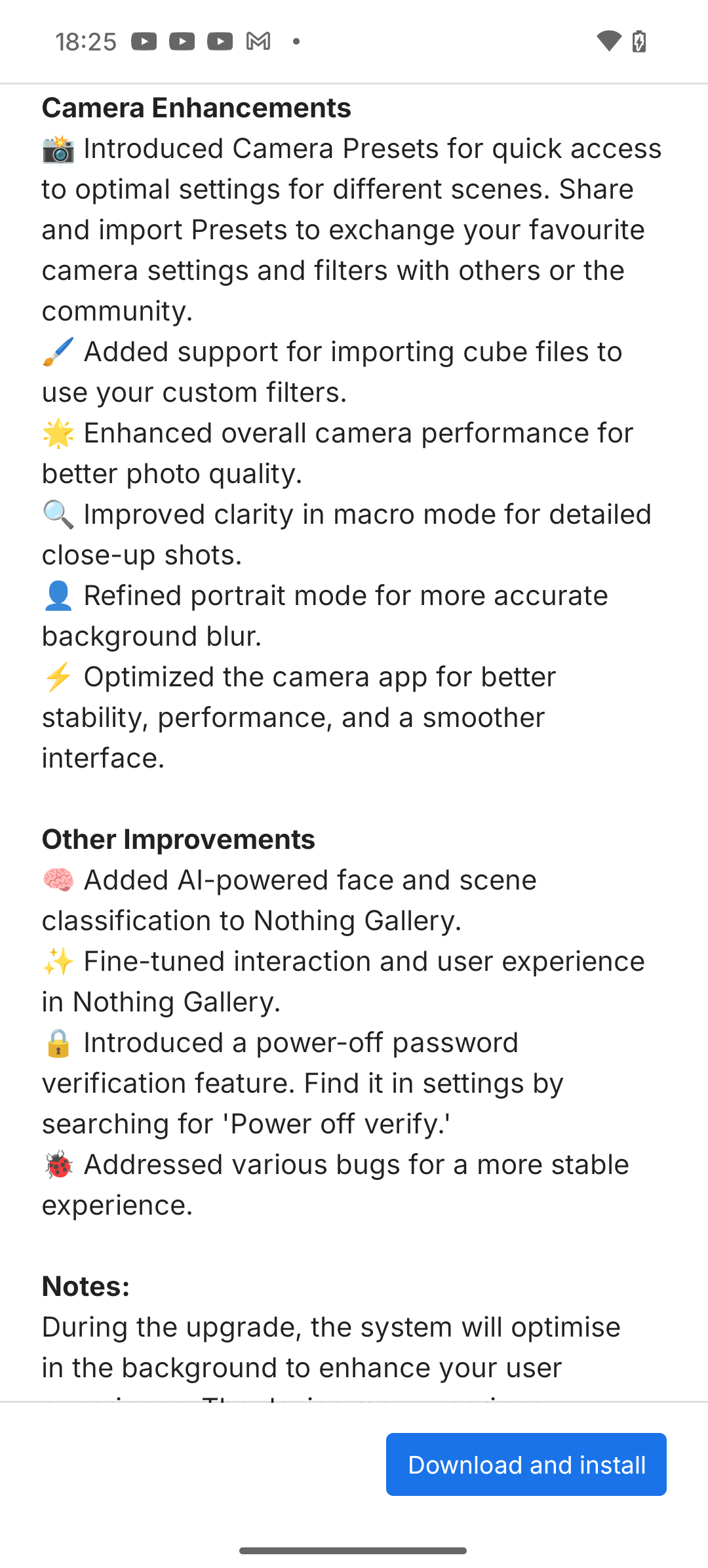 Capture d'écran de l'interface de Nothing Phone (3a) Pro