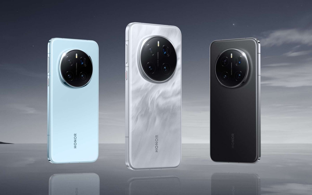 Honor Magic7 Pro Le smartphone Honor Magic7 Pro en trois couleurs : Lunar Shadow Grey, Black, Breeze Blue