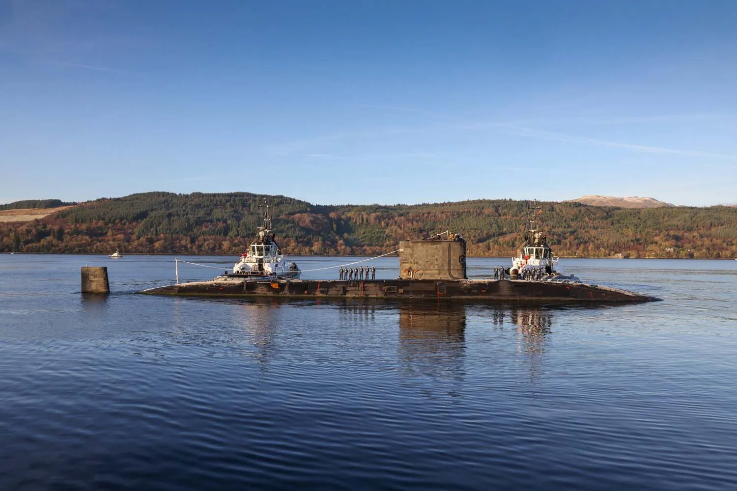 HMS Triumph au port Le sous-marin à propulsion nucléaire HMS Triumph lors de sa dernière escale.