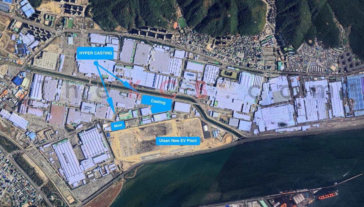 Image satellite du site de construction de la nouvelle usine de Hyundai Motor
