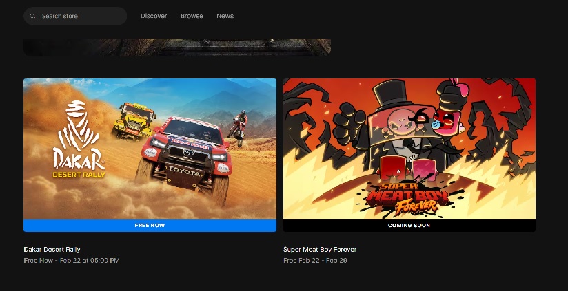 Changement de programme : à la place des trois volets de Fallout, EGS proposera gratuitement le jeu de plateforme Super Meat Boy Forever.-2