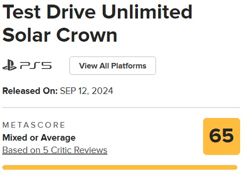 Le jeu de course Solar Crown de Test Drive Unlimited reçoit des critiques discrètes et a été critiqué pour son monde ouvert ennuyeux et ses problèmes techniques.-2 Le jeu de course Solar Crown de Test Drive Unlimited reçoit des critiques discrètes et a été critiqué pour son monde ouvert ennuyeux et ses problèmes techniques.-2