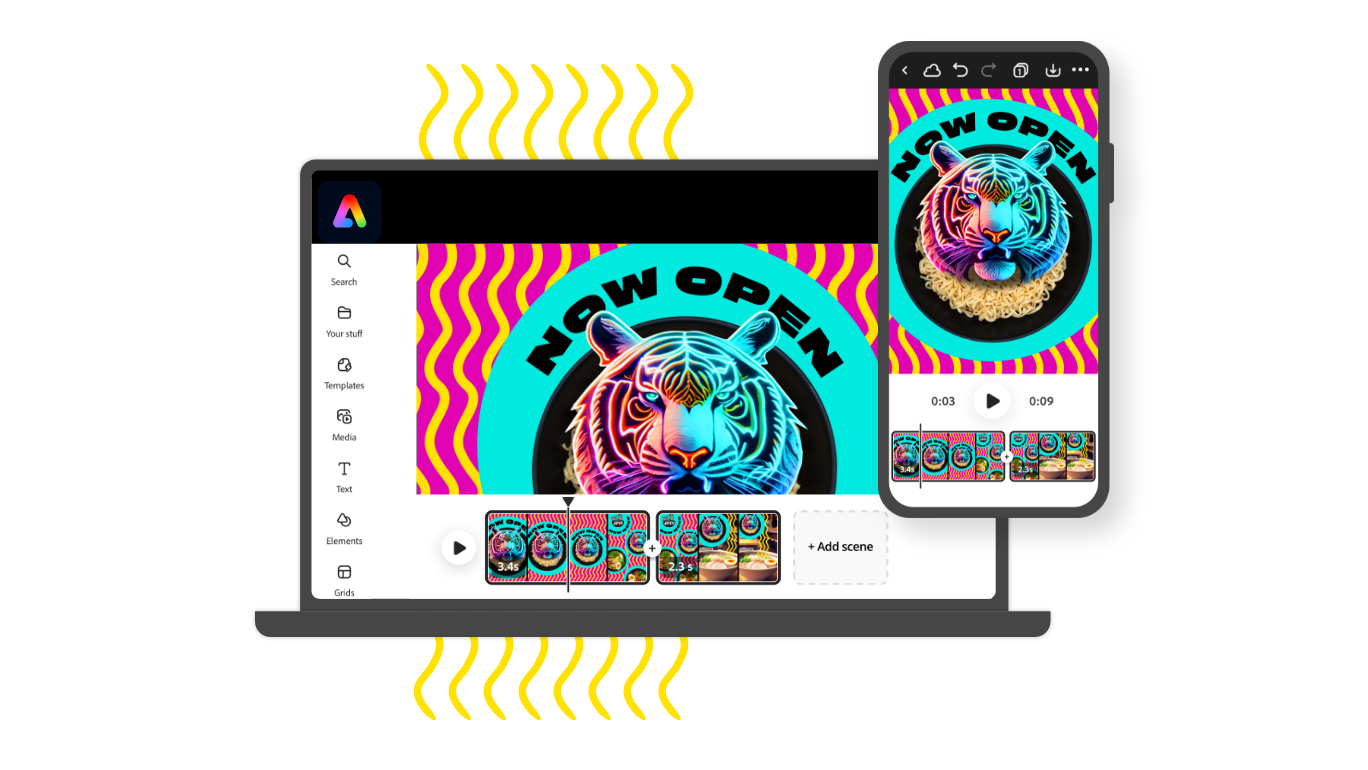Adobe a intégré l'IA générative de Firefly dans la nouvelle application mobile Express. Adobe a intégré l'IA générative de Firefly dans la nouvelle application mobile Express.