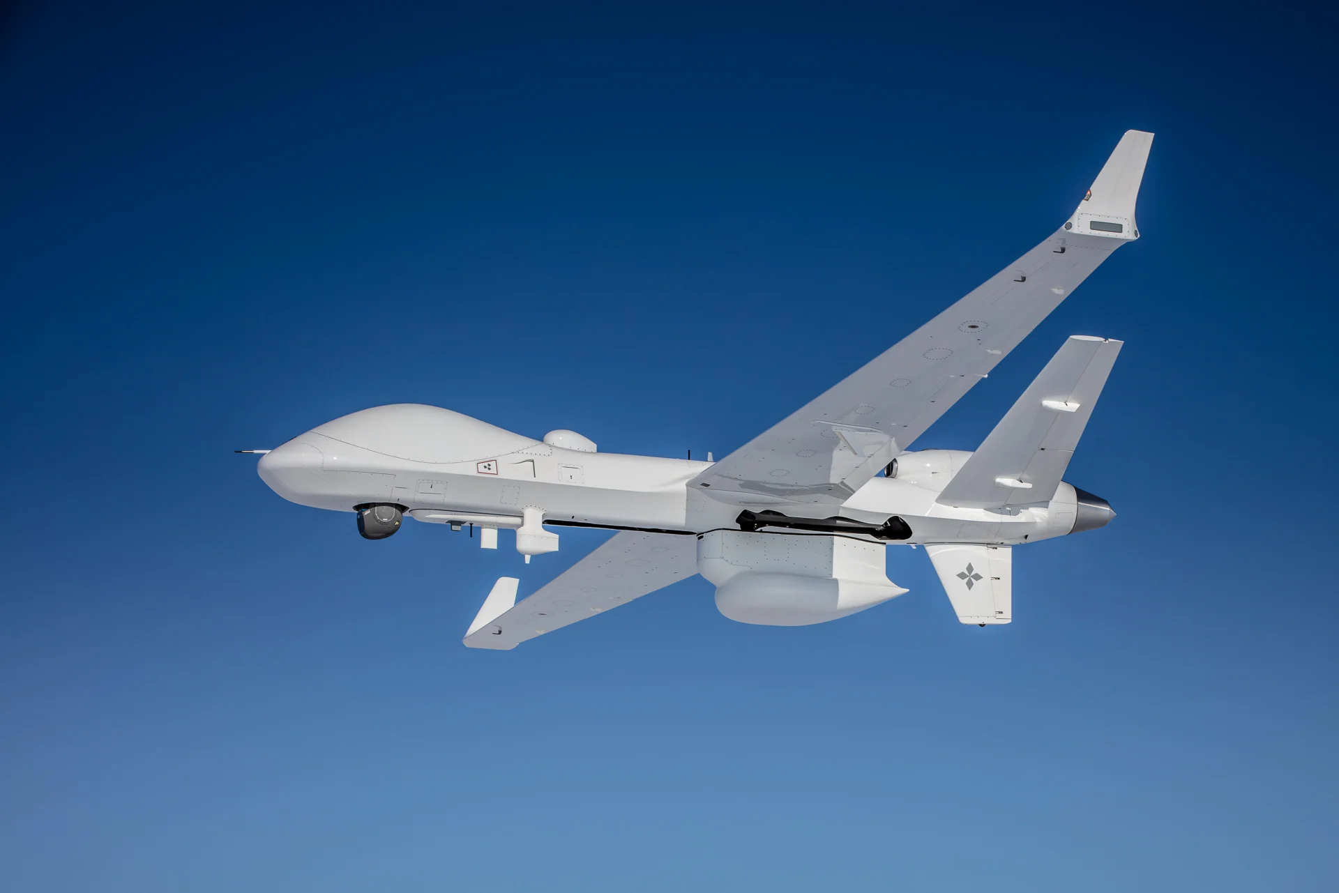 Le drone MQ-9B lors d'un vol d'essai Le drone MQ-9B lors d'un vol d'essai