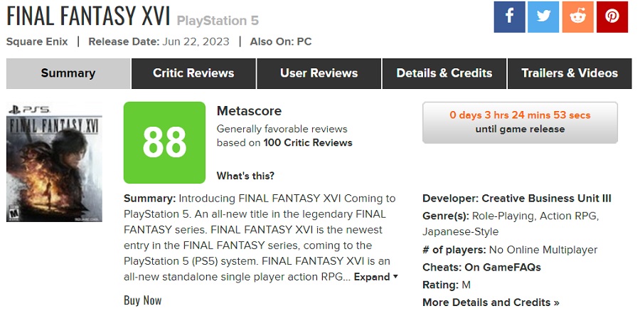 Est-ce vraiment le meilleur jeu de l'année ? Les critiques ont accueilli Final Fantasy XVI avec enthousiasme et l'ont qualifié de "jeu presque parfait"-2