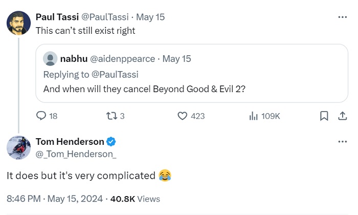 "Toujours en vie, mais la situation est compliquée" - 16 ans après son annonce, Beyond Good & Evil 2 est toujours en production : Ubisoft n'a pas annulé le projet désespéré-2 "Toujours en vie, mais la situation est compliquée" - 16 ans après son annonce, Beyond Good & Evil 2 est toujours en production : Ubisoft n'a pas annulé le projet désespéré-2