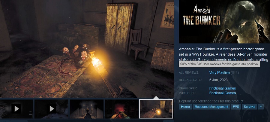 Les utilisateurs de Steam adorent Amnesia : The Bunker et recommandent le jeu à tous les fans d'horreur.-2 Les utilisateurs de Steam adorent Amnesia : The Bunker et recommandent le jeu à tous les fans d'horreur.-2
