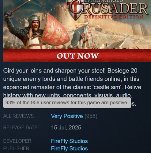 Graphismes de la version actuelle de Stronghold: Crusader Graphismes de la version actuelle de Stronghold: Crusader