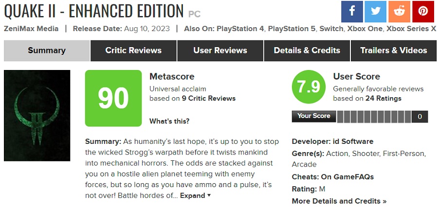 Les joueurs et les critiques sont enthousiasmés par le remaster de Quake 2. Le jeu mis à jour reçoit les meilleures notes sur toutes les plateformes-2 Les joueurs et les critiques sont enthousiasmés par le remaster de Quake 2. Le jeu mis à jour reçoit les meilleures notes sur toutes les plateformes-2