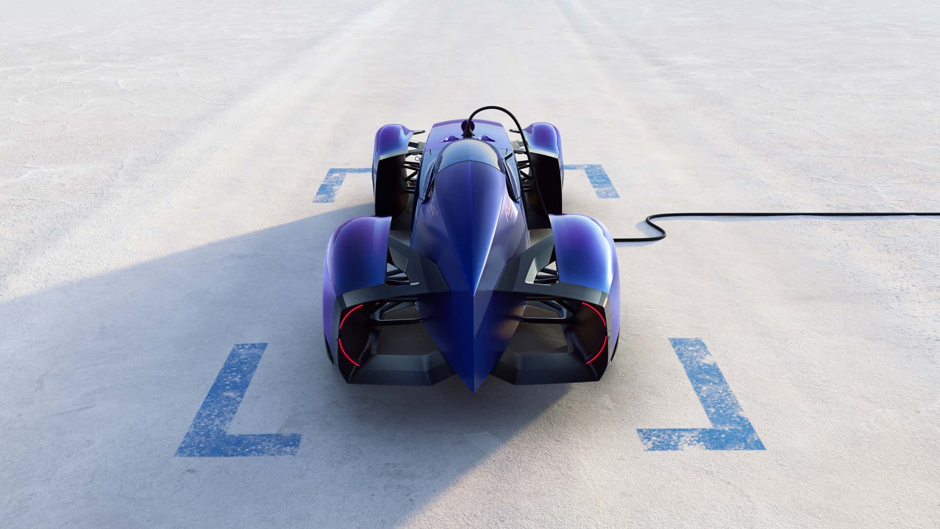 Vue de face de la Renault Filante Record 2025 Vue de face de la Renault Filante Record 2025