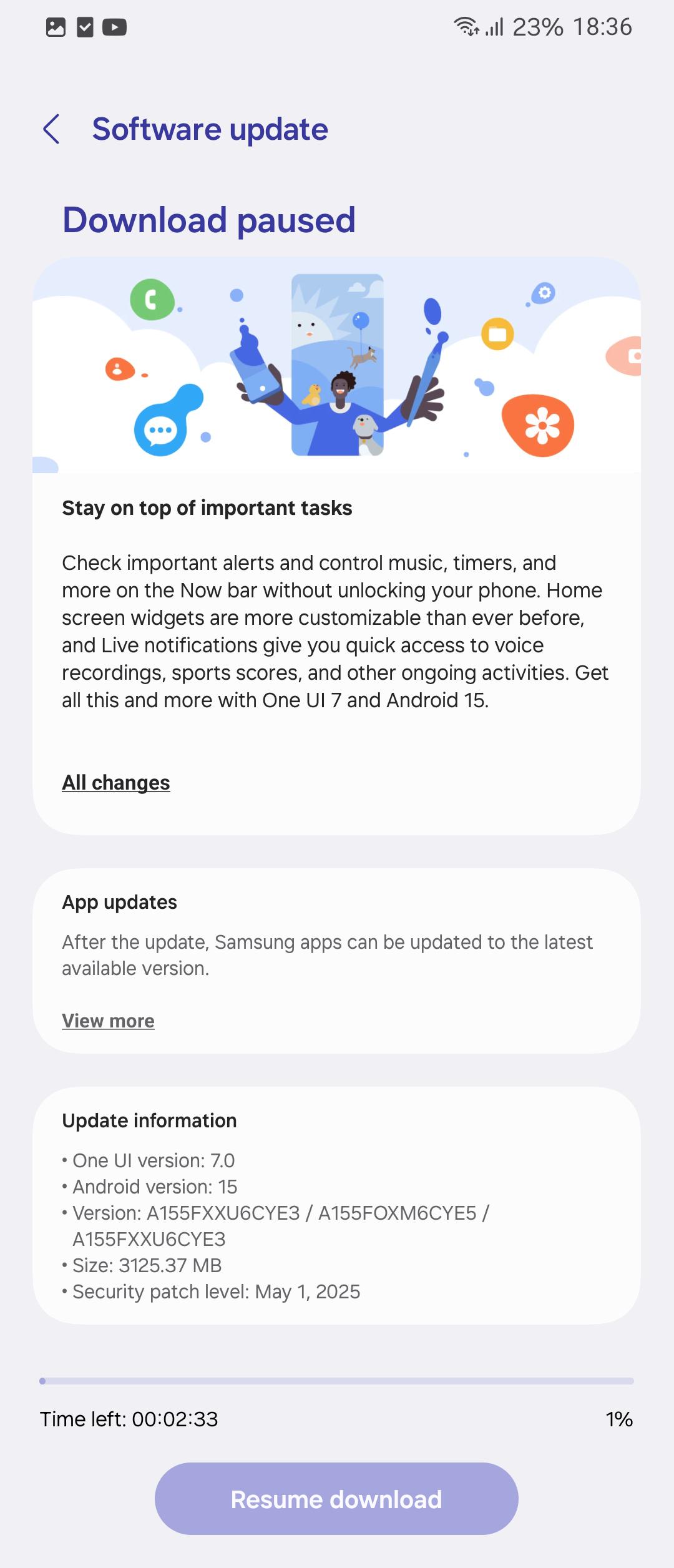 Mise à jour One UI 7 pour Galaxy A15 en Europe et dans le Caucase Mise à jour One UI 7 pour Galaxy A15 en Europe et dans le Caucase
