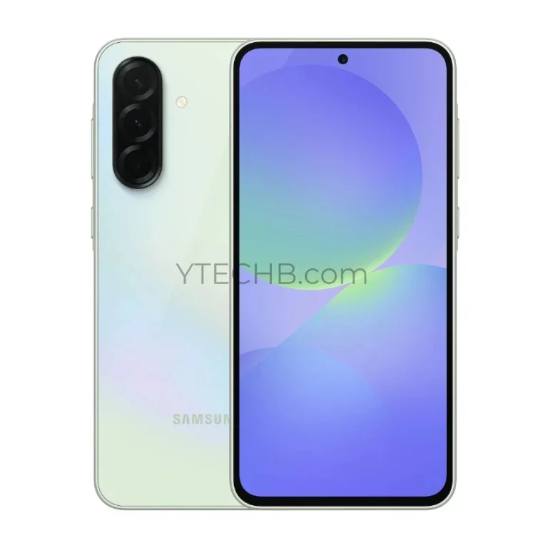 Rendu du Samsung Galaxy A36 en couleur verte Rendu du Samsung Galaxy A36 en couleur verte