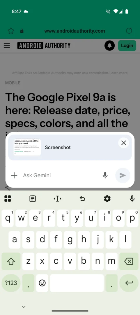 Image d'un test de résumé de page web dans Samsung Internet avec Gemini Image d'un test de résumé de page web dans Samsung Internet avec Gemini