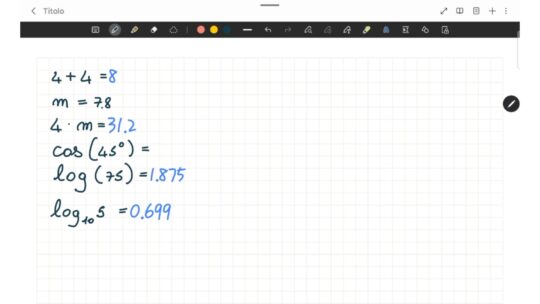 Exemple de fonctionnement de Math Solver dans Samsung Notes