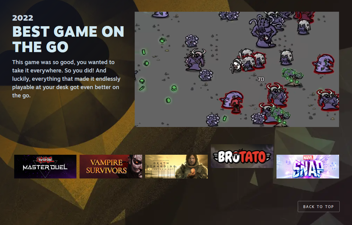 Préparez-vous à voter : Valve dévoile les cinq premières catégories et les jeux qui se disputeront le titre de meilleur jeu aux Steam Awards.-6