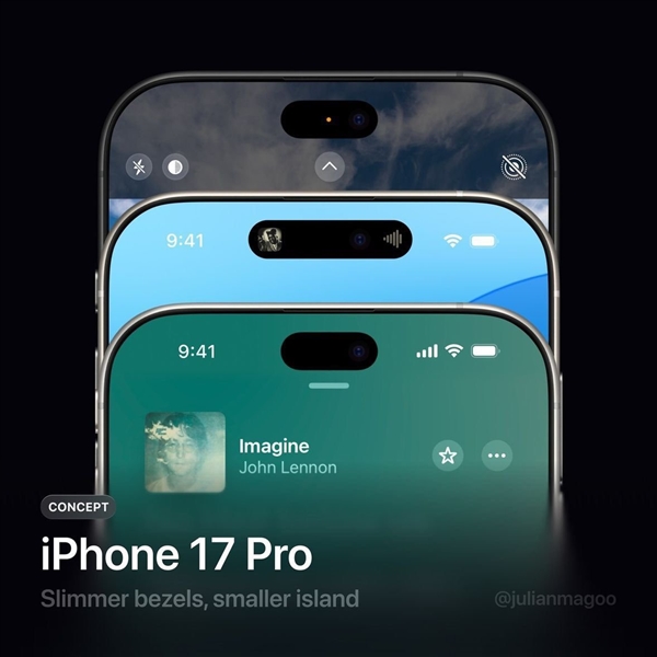 Une image conceptuelle de la nouvelle île dynamique de l'iPhone 17 Pro