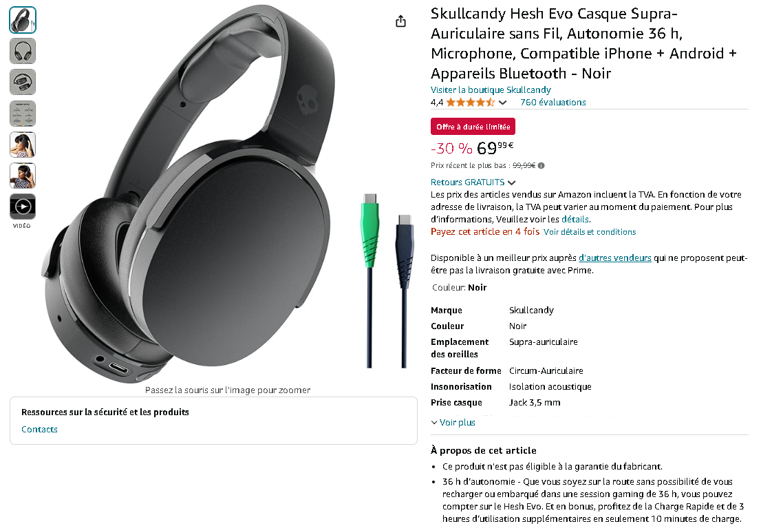 Casque Skullcandy Hesh Evo Casque Skullcandy Hesh Evo