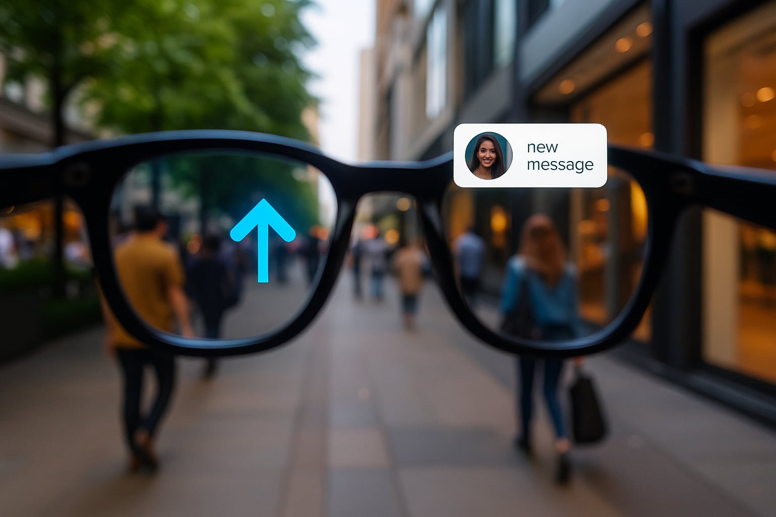 Image illustrative de lunettes intelligentes en action