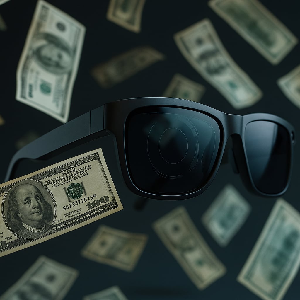 Image illustrative de lunettes intelligentes avec le coût
