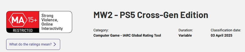 Bien que ce soit un jeu de Call of Duty MW