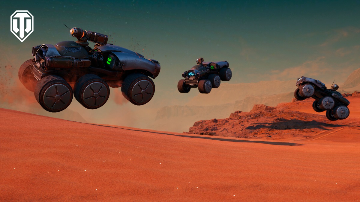 World of Tanks a lancé un événement temporaire Call to Mars, dans lequel les joueurs contrôleront des rovers martiens et les lieux habituels seront remplacés par des paysages spatiaux. World of Tanks a lancé un événement temporaire Call to Mars, dans lequel les joueurs contrôleront des rovers martiens et les lieux habituels seront remplacés par des paysages spatiaux.