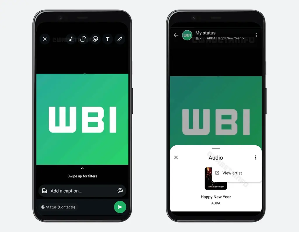 Statut WhatsApp avec musique