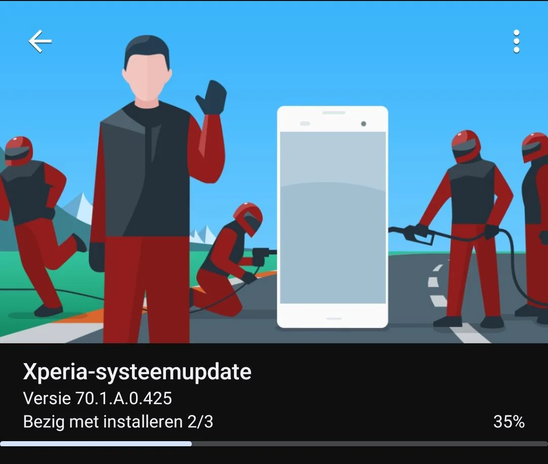 Notification de la mise à jour Android 15 sur le smartphone Xperia 10 VI