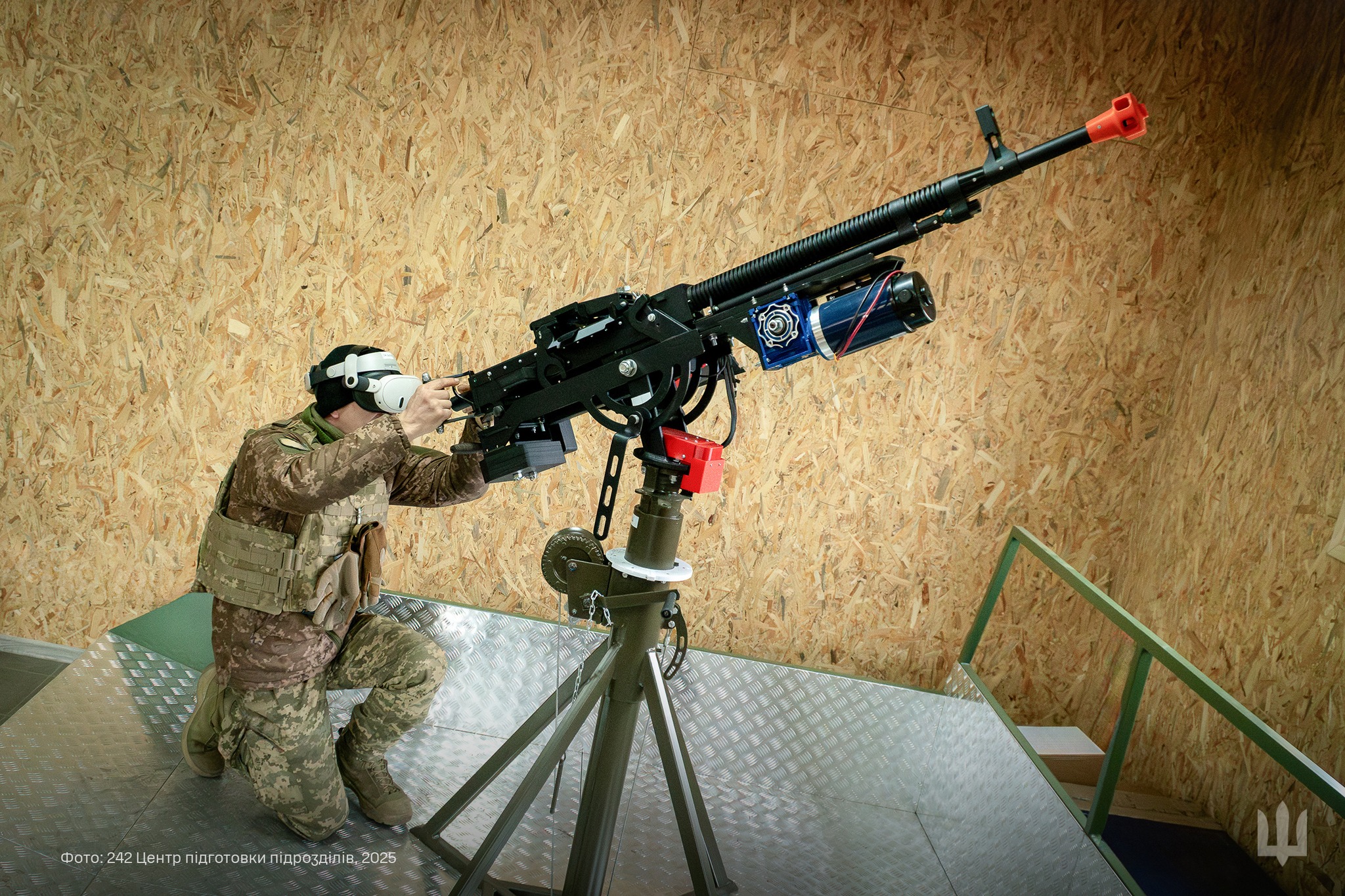 Un soldat sur un simulateur VR Un soldat sur un simulateur VR